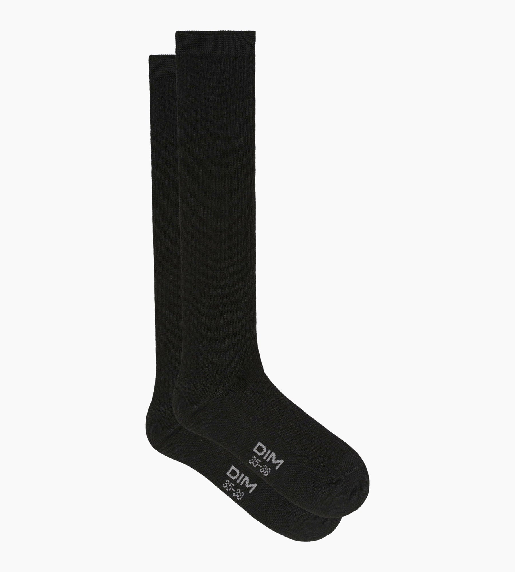 dim-modal-chaussettes-hautes-femme-c-tel-e-coton-noir image 3