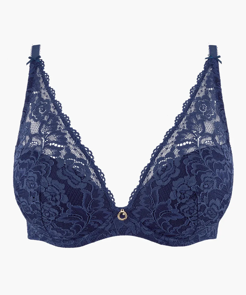 aubade-rosessence-soutien-gorge-plunge-foulard-bleu-nocturne image 1