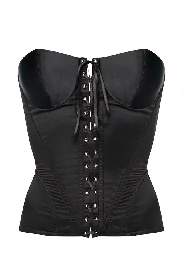 cadolle-corset-arrow-noir-satin image 1