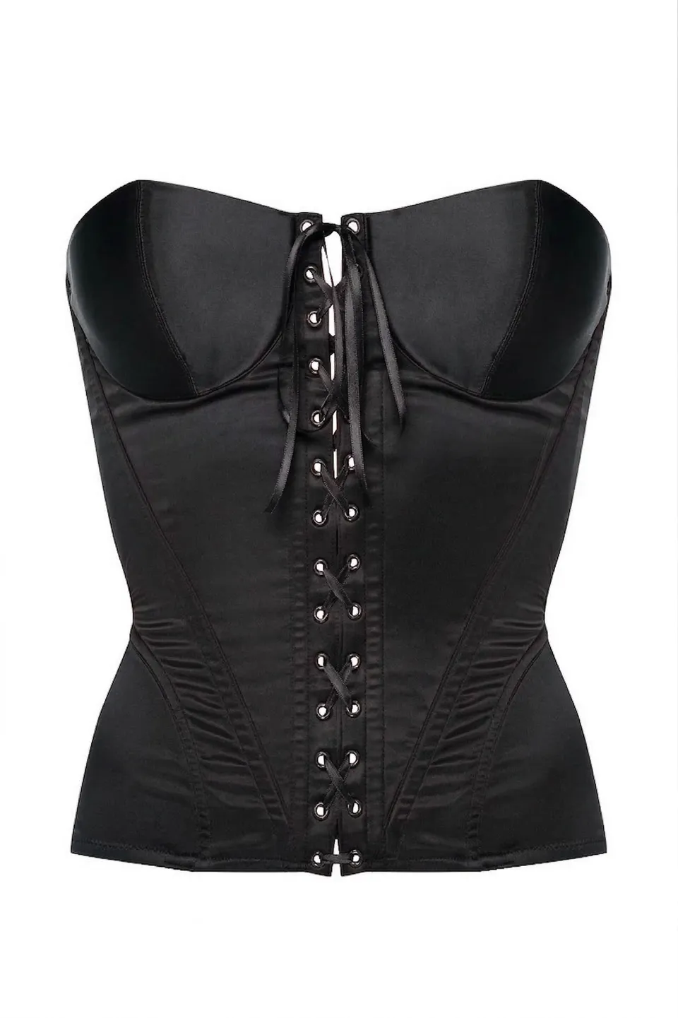 cadolle-corset-arrow-noir-satin image 1