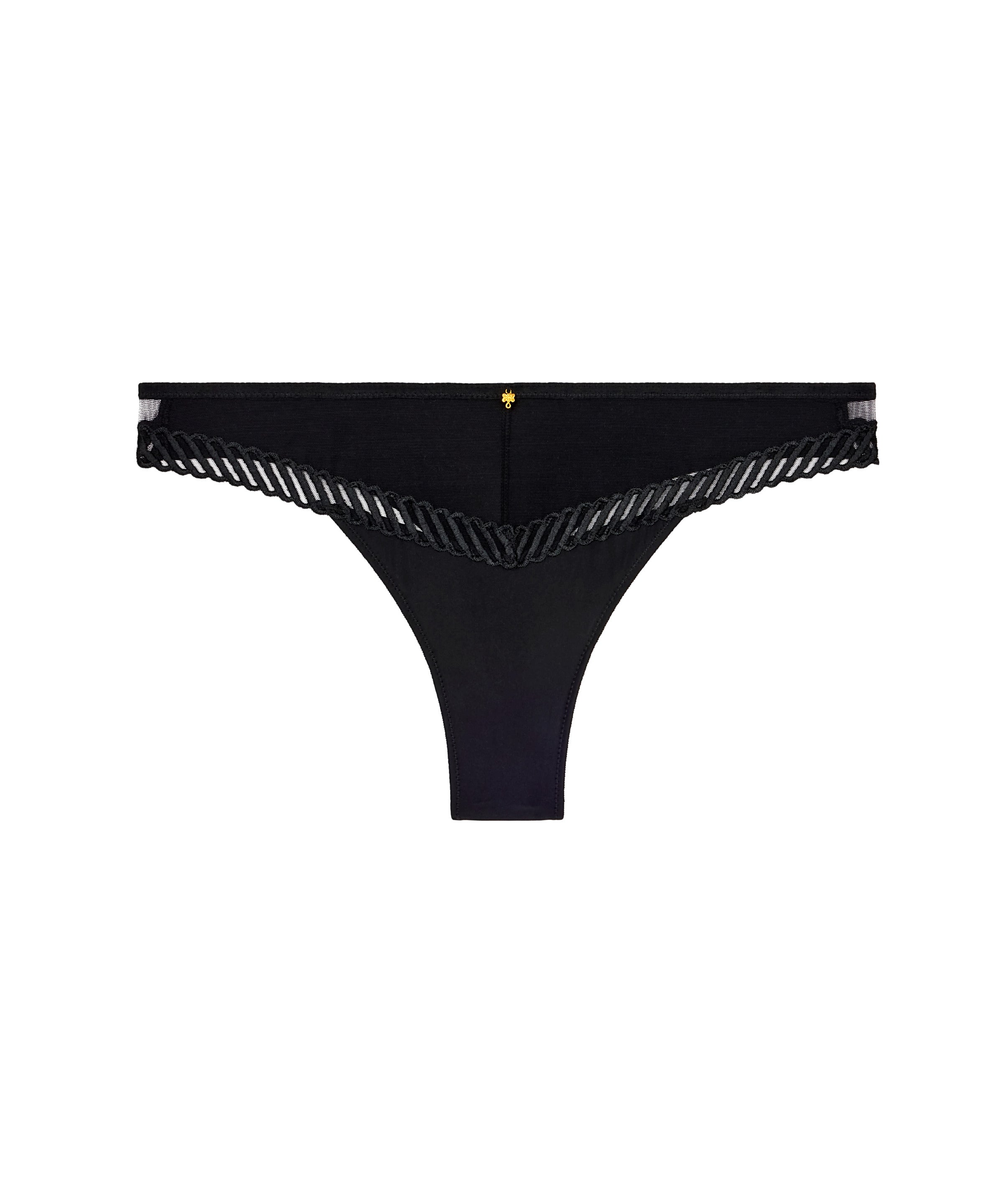 aubade-sheer-emotion-tanga-noir-tulle-transparent image 1