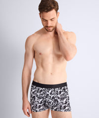 aubade-homme-gladiator-boxer-noir-blanc image 2