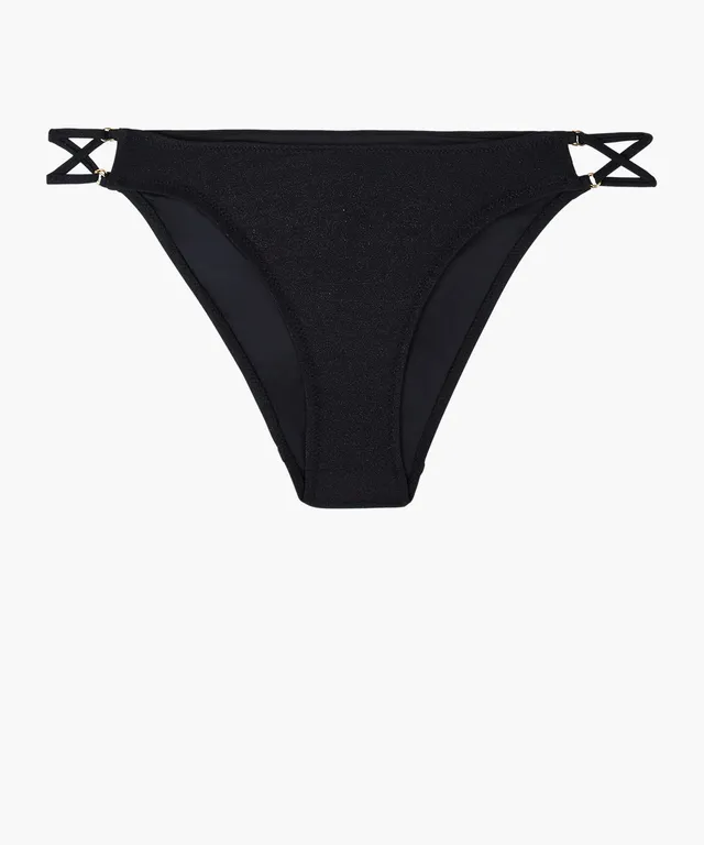 aubade-summer-glow-bas-de-maillot-bikini-taille-basse-black-sand image 1