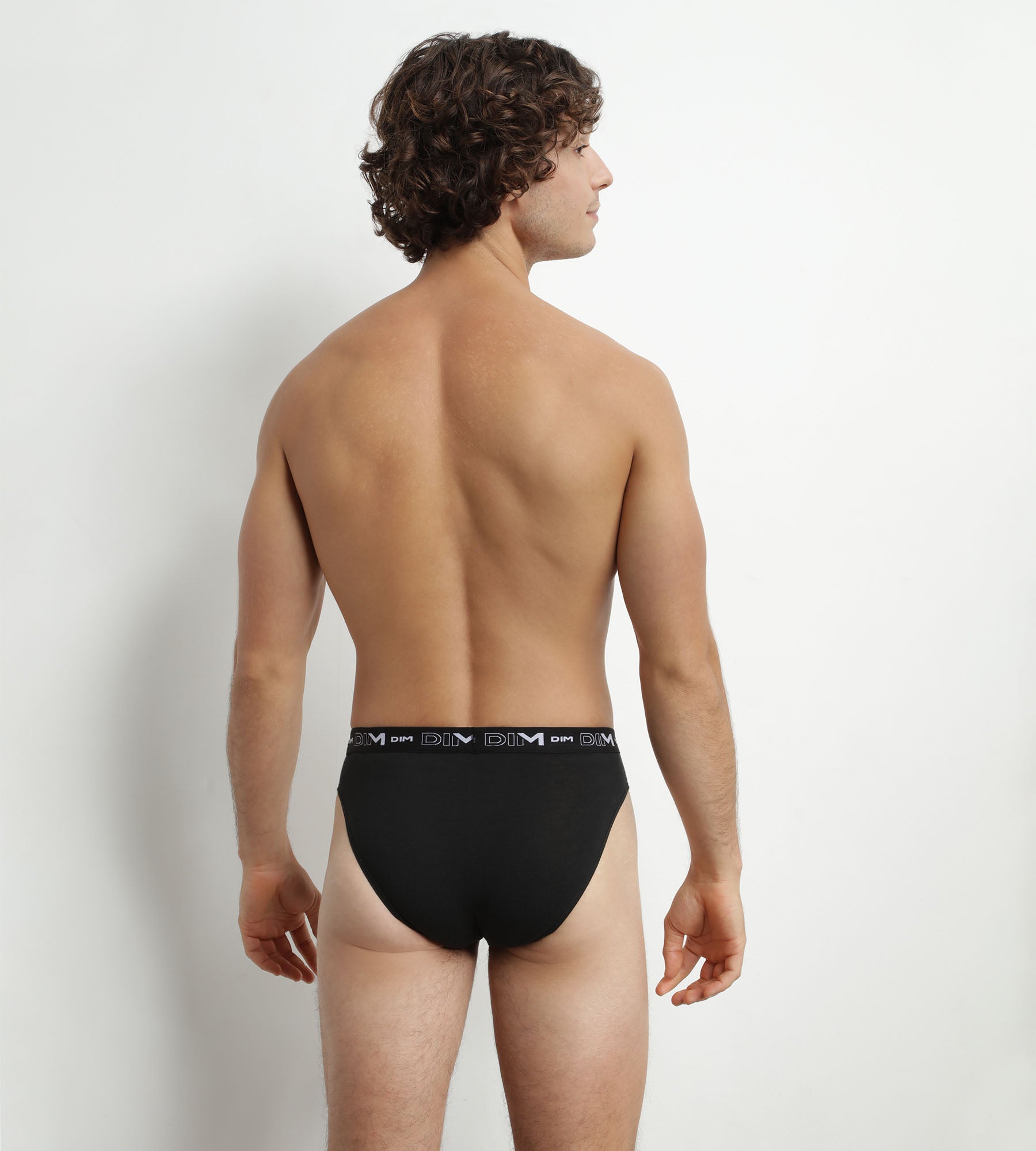 dim-coton-stretch-slip-homme-lot-de-2-noir-blanc-ceinture-contrast-e image 2