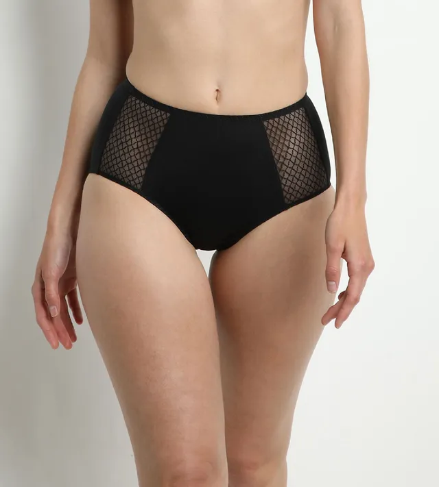 dim-silhouette-essentiel-culotte-ventre-plat-taille-haute-noir image 1