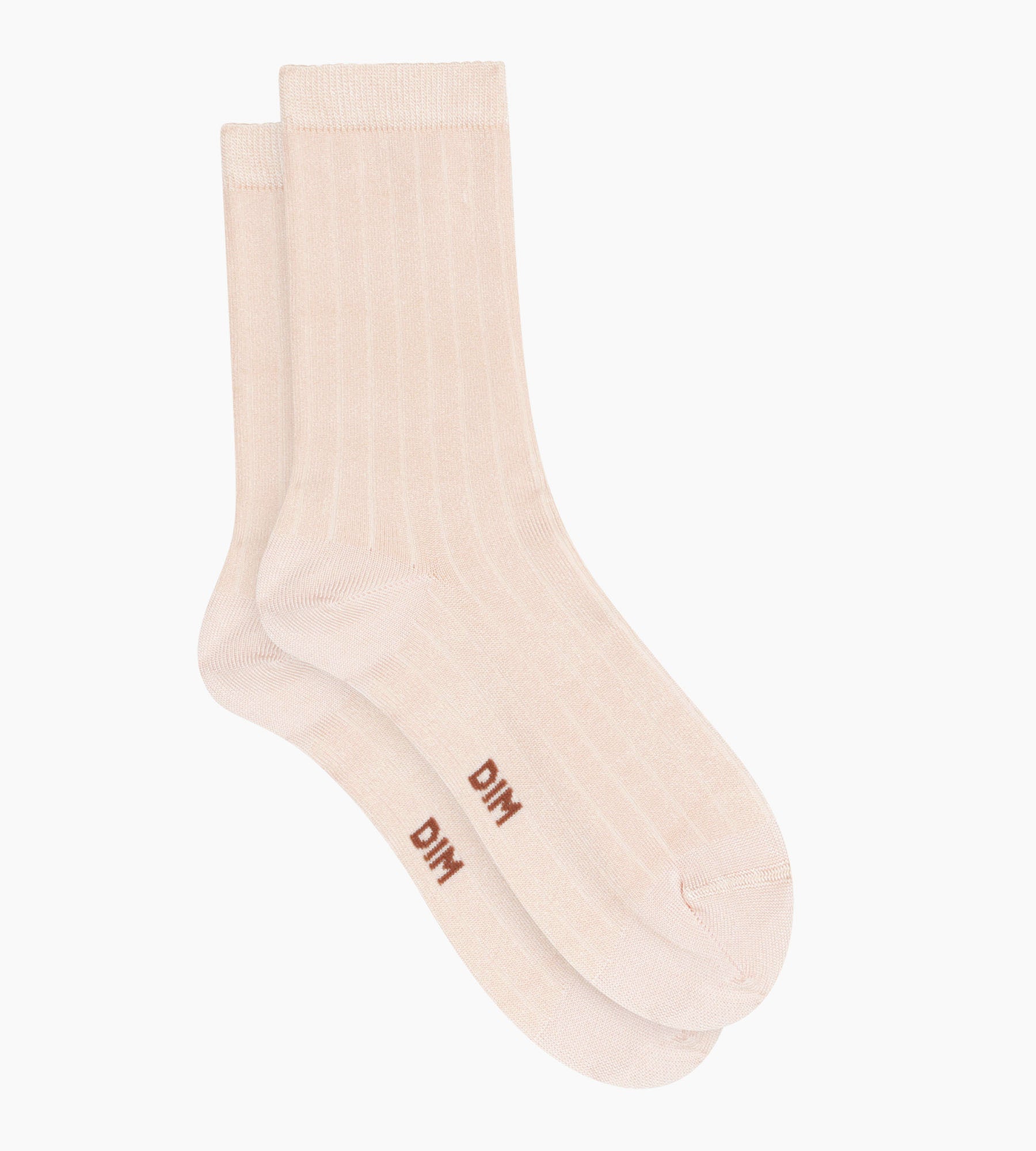 dim-mode-chaussettes-femme-c-tel-es-coton-satin-ivoire image 2