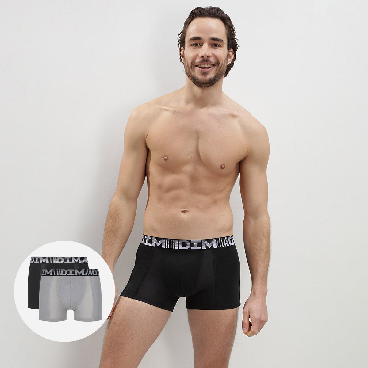 dim-3d-flex-air-lot-de-2-boxers-homme-noir-gris-perle image 1