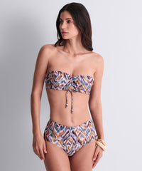 aubade-aurora-sands-boho-bas-de-bikini-taille-haute-fronces-ajustables-imprim-pe image 2