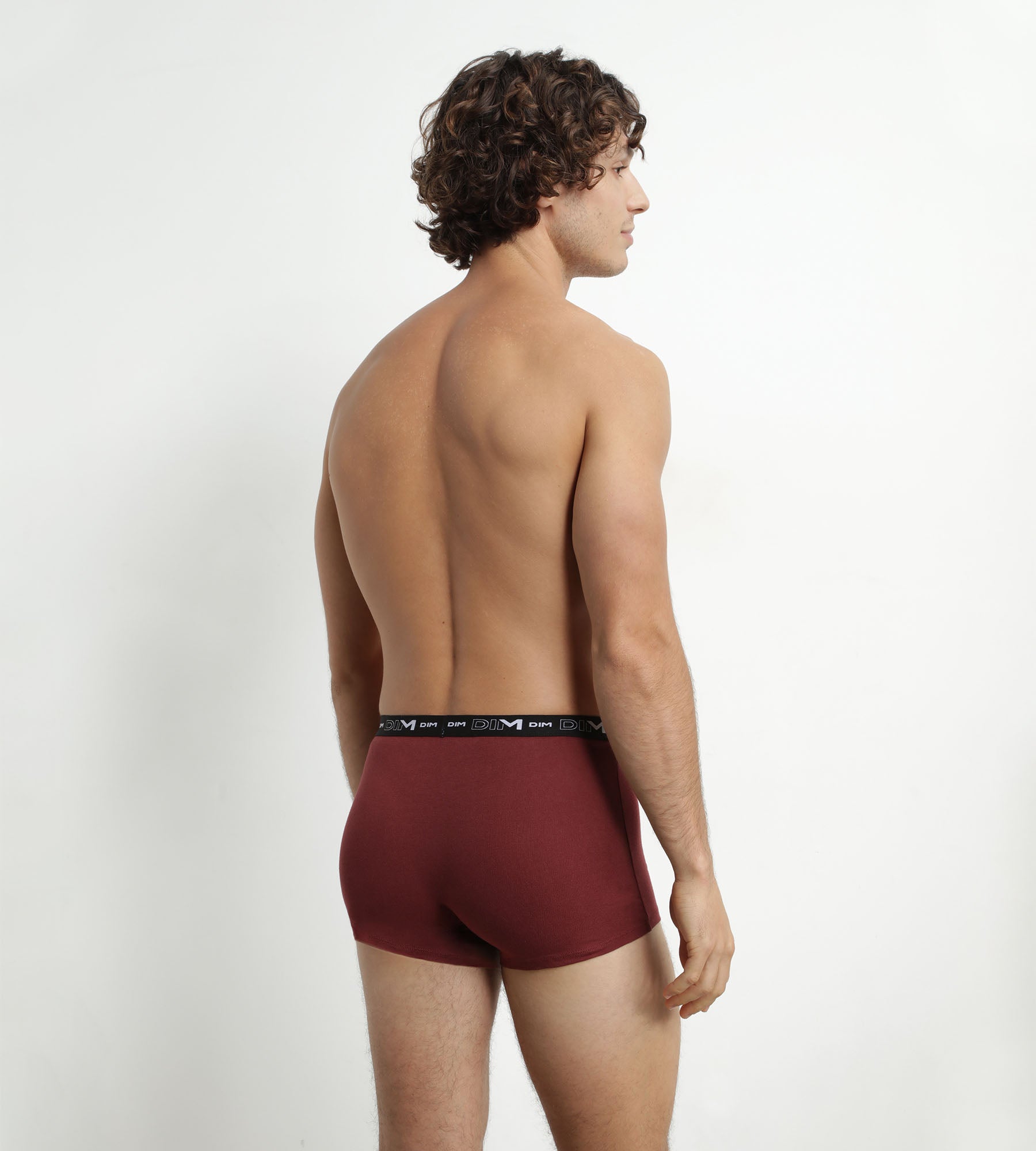 dim-coton-stretch-lot-de-3-boxers-homme-rouge-chili-rouge-terre-vert-tennis image 2