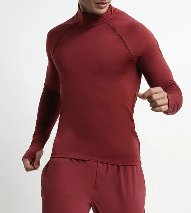 dim-move-haut-de-sport-homme-col-montant-microfibre-bordeaux image 1
