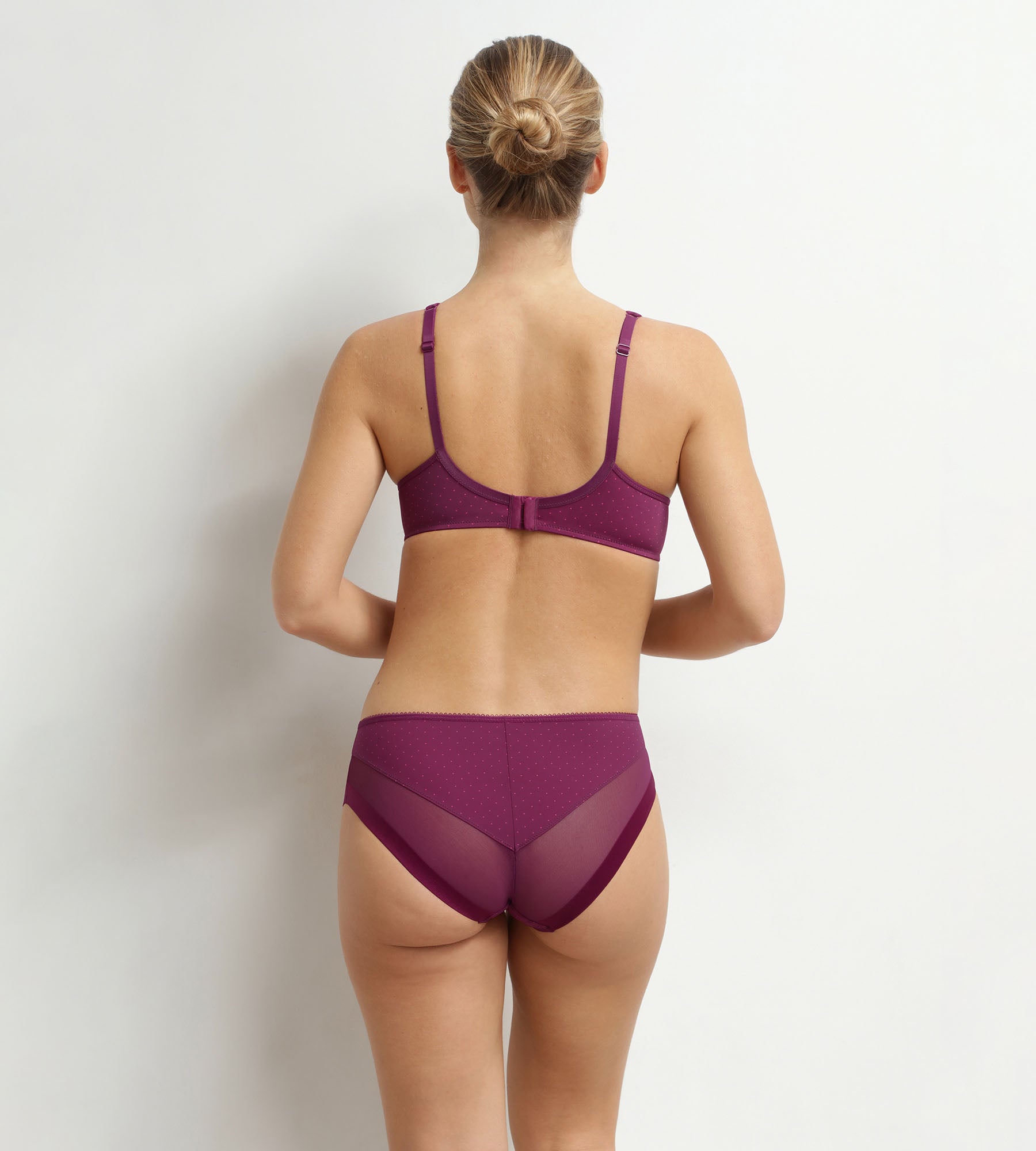 dim-generous-culotte-microfibre-et-tulle-pois-bordeaux image 4