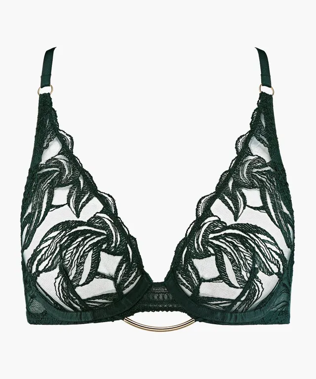 aubade-into-the-groove-soutien-gorge-triangle-avec-armatures-forest-broderie-ver image 1