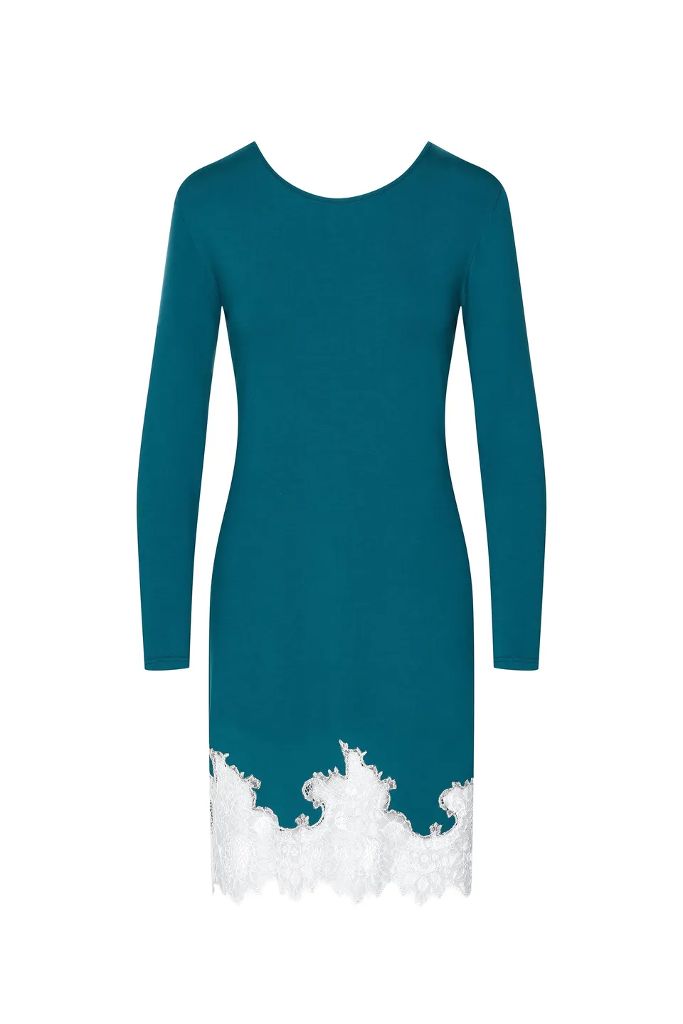cadolle-chemise-de-nuit-modal-verte-dentelle image 1