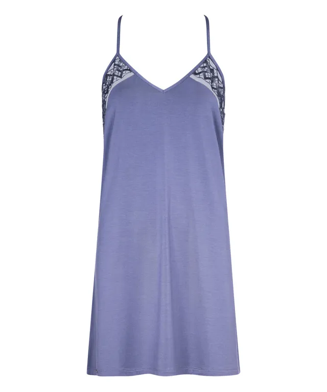 aubade-sweet-obsession-chemise-de-nuit-en-modal-denim-bretelle-brod-e-et-dos-cha image 1