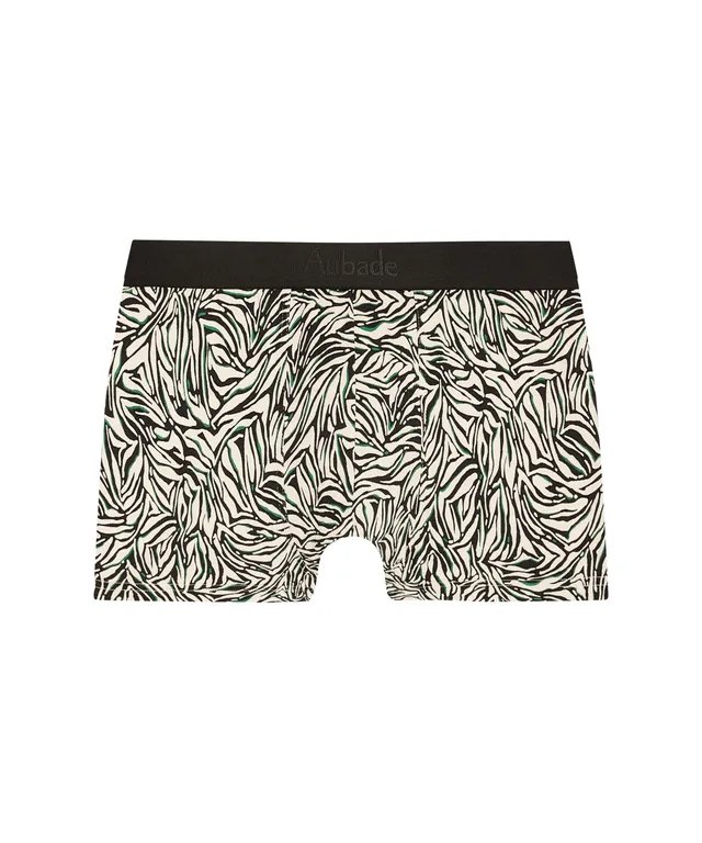 aubade-homme-boxer-trunk-wild-stripes-noir-blanc image 1