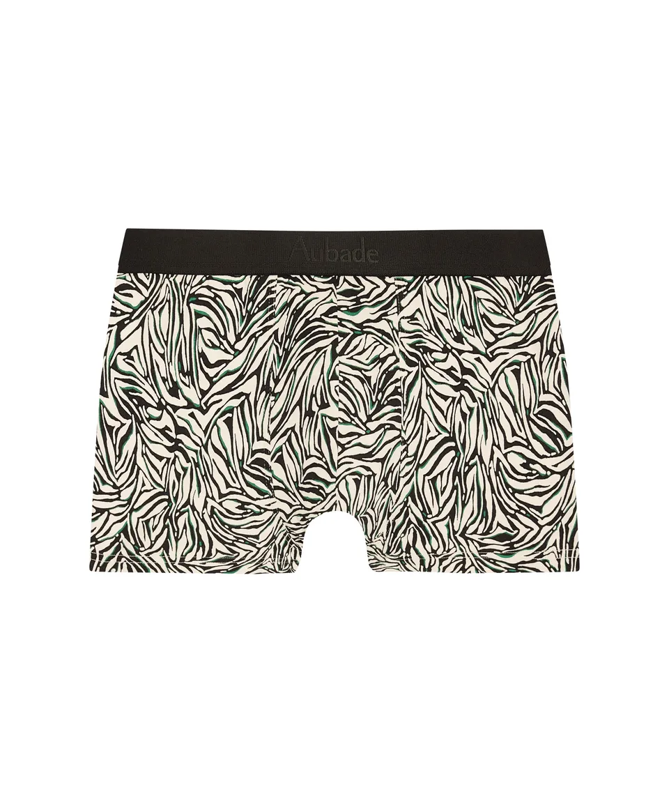 aubade-homme-boxer-trunk-wild-stripes-noir-blanc image 1