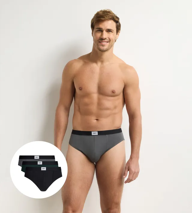 dim-ultra-resist-lot-de-3-slips-homme-noir-vert-gris image 1