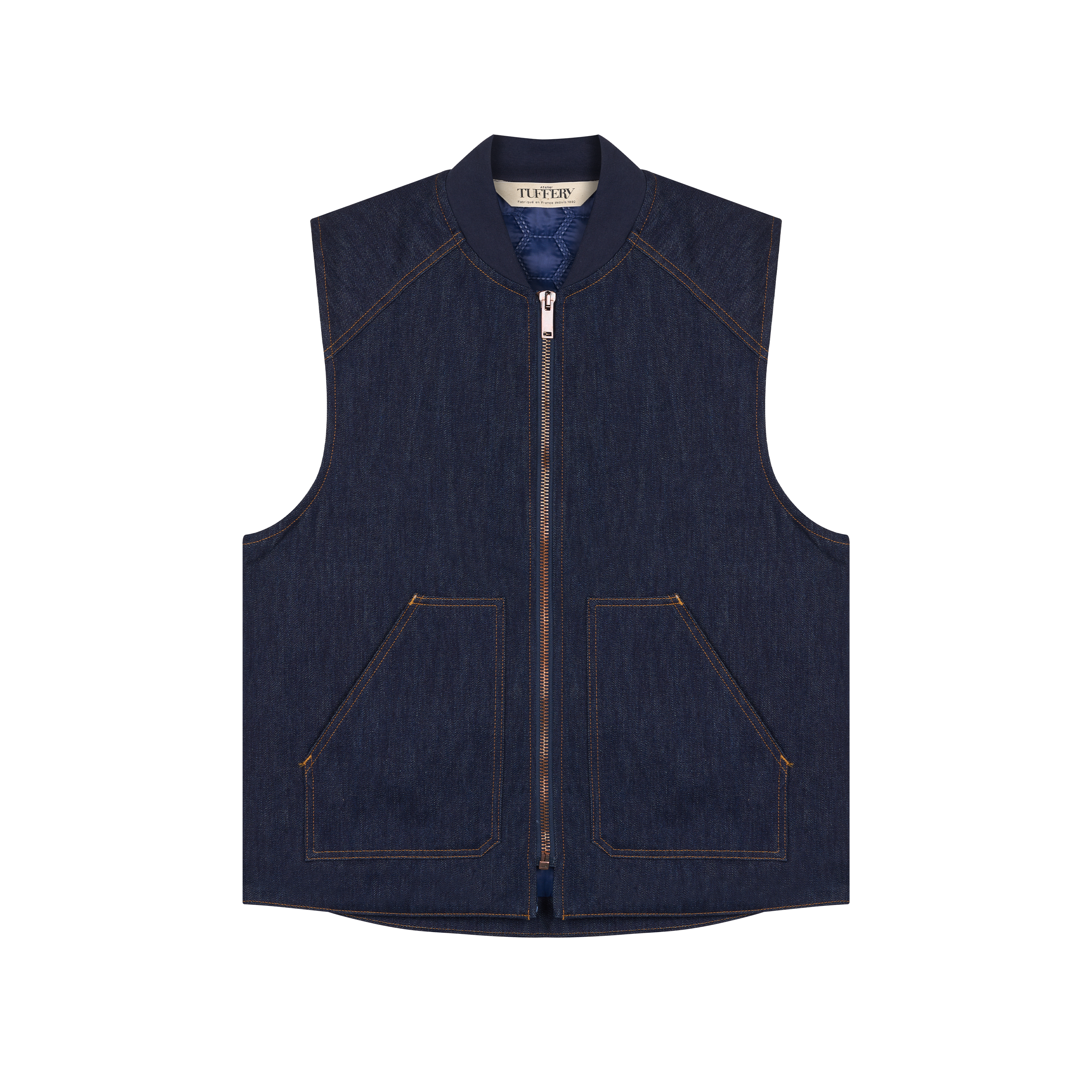 atelier-tuffery-gilet-sans-manches-homme-jean-brut-doubl-laine image 1