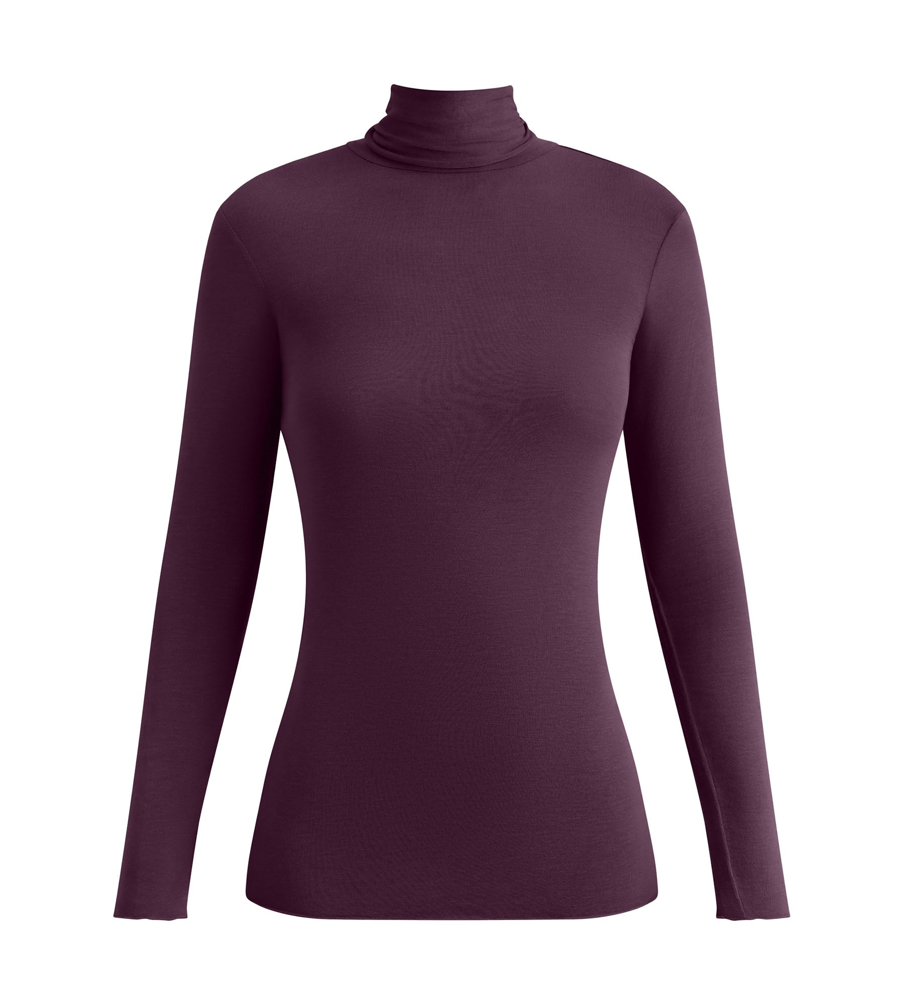 dim-thermal-t-shirt-femme-col-montant-violet-prune-modal-cachemire image 3