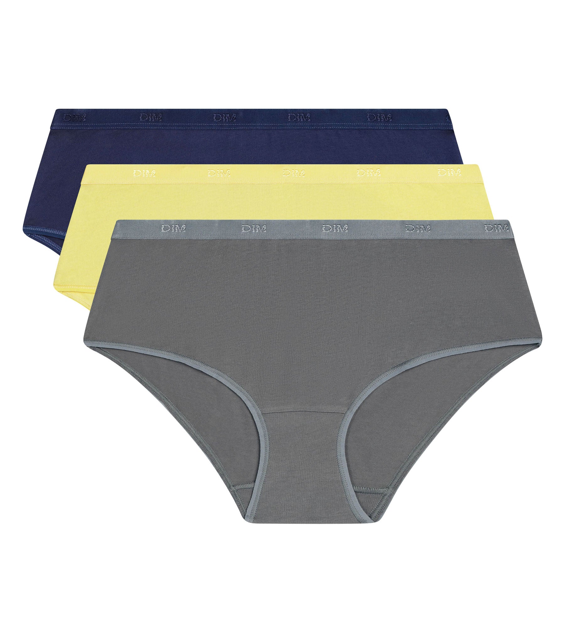 dim-les-pockets-ecodim-lot-de-3-boxers-femme-gris-jaune-bleu image 5