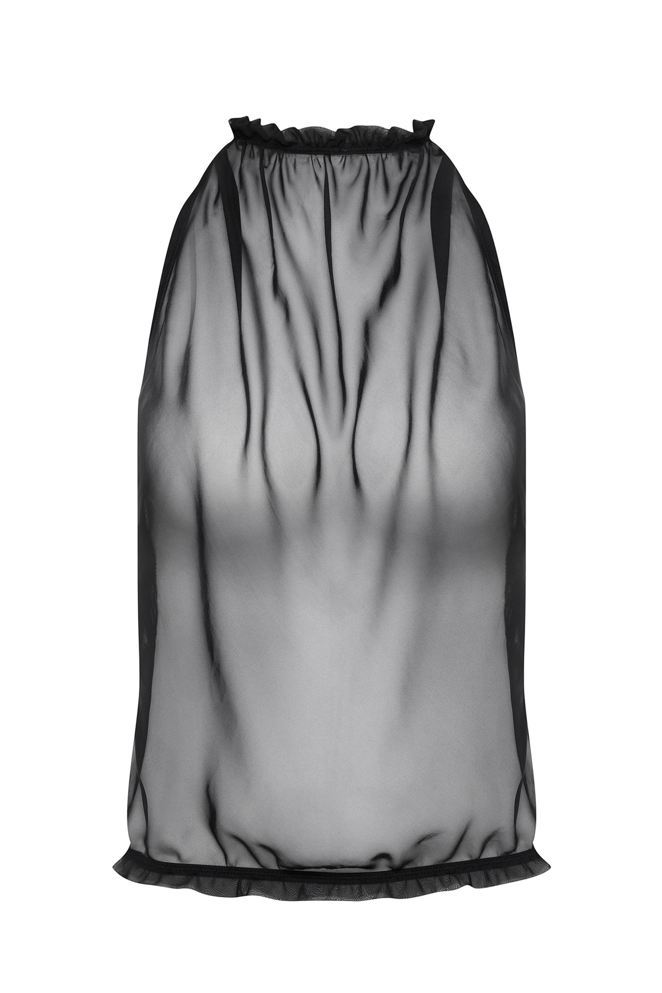 cadolle-top-mousseline-noire-dos-nu image 1