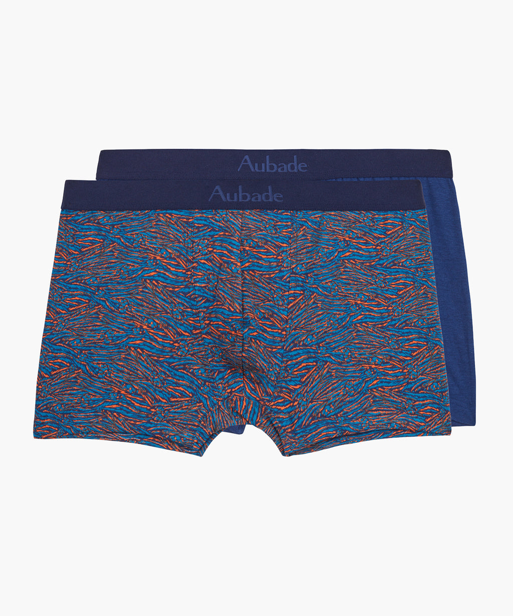 aubade-homme-two-boxers-pack-blue-tiger image 1