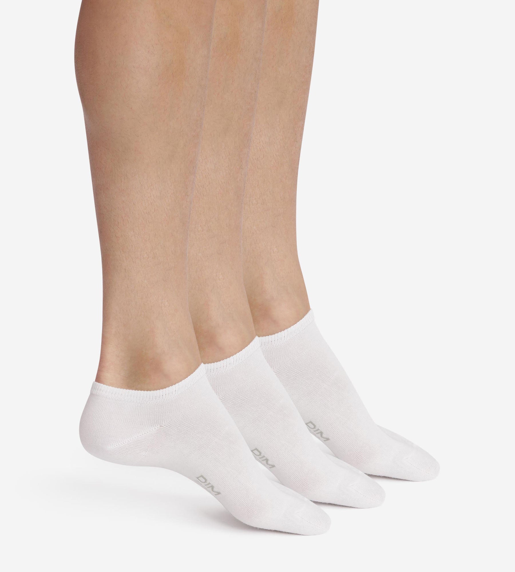dim-coton-lot-de-3-paires-de-chaussettes-courtes-homme-blanc image 1