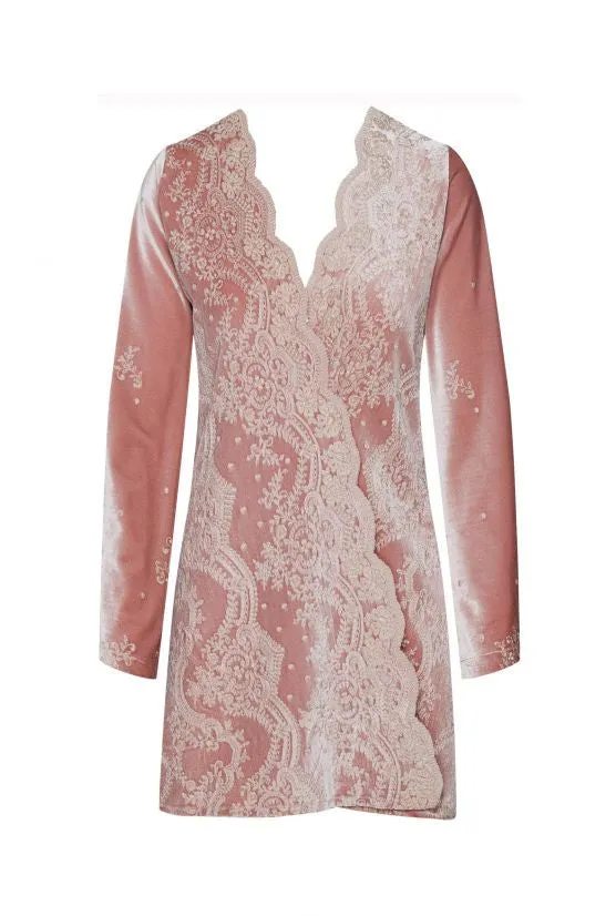 cadolle-robe-de-chambre-velours-rose-peignoir image 1