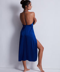 aubade-silk-desire-robe-longue-electric-blue image 4