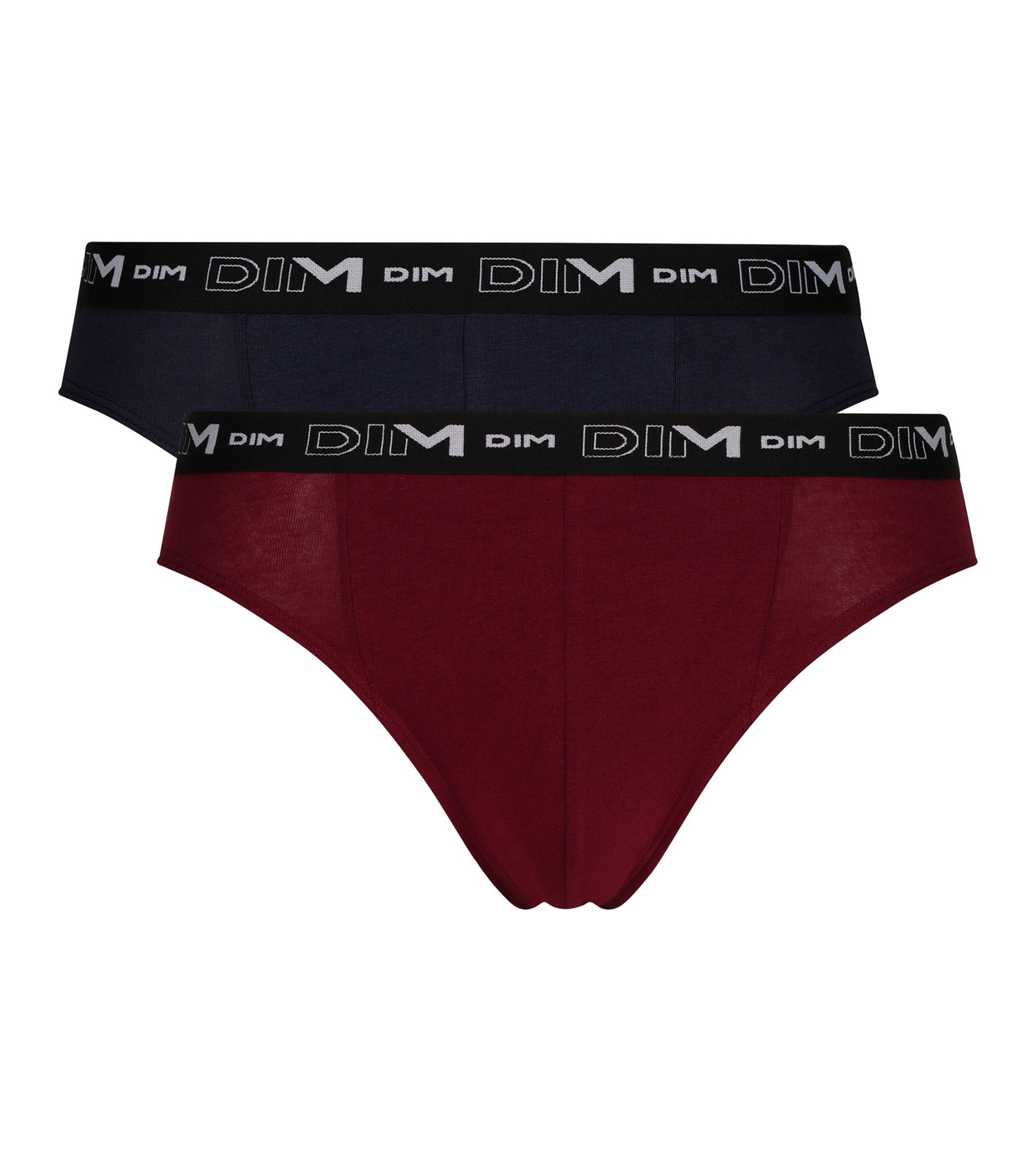 dim-coton-stretch-slip-homme-lot-de-2-rouge-chili-bleu-denim-ceinture-contrast-e image 3