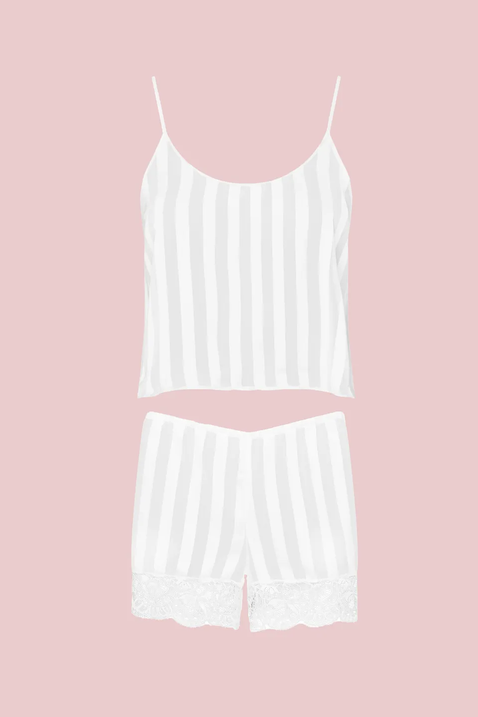 cadolle-top-short-mousseline-blanc-ensemble-pyjama-dentelle image 1