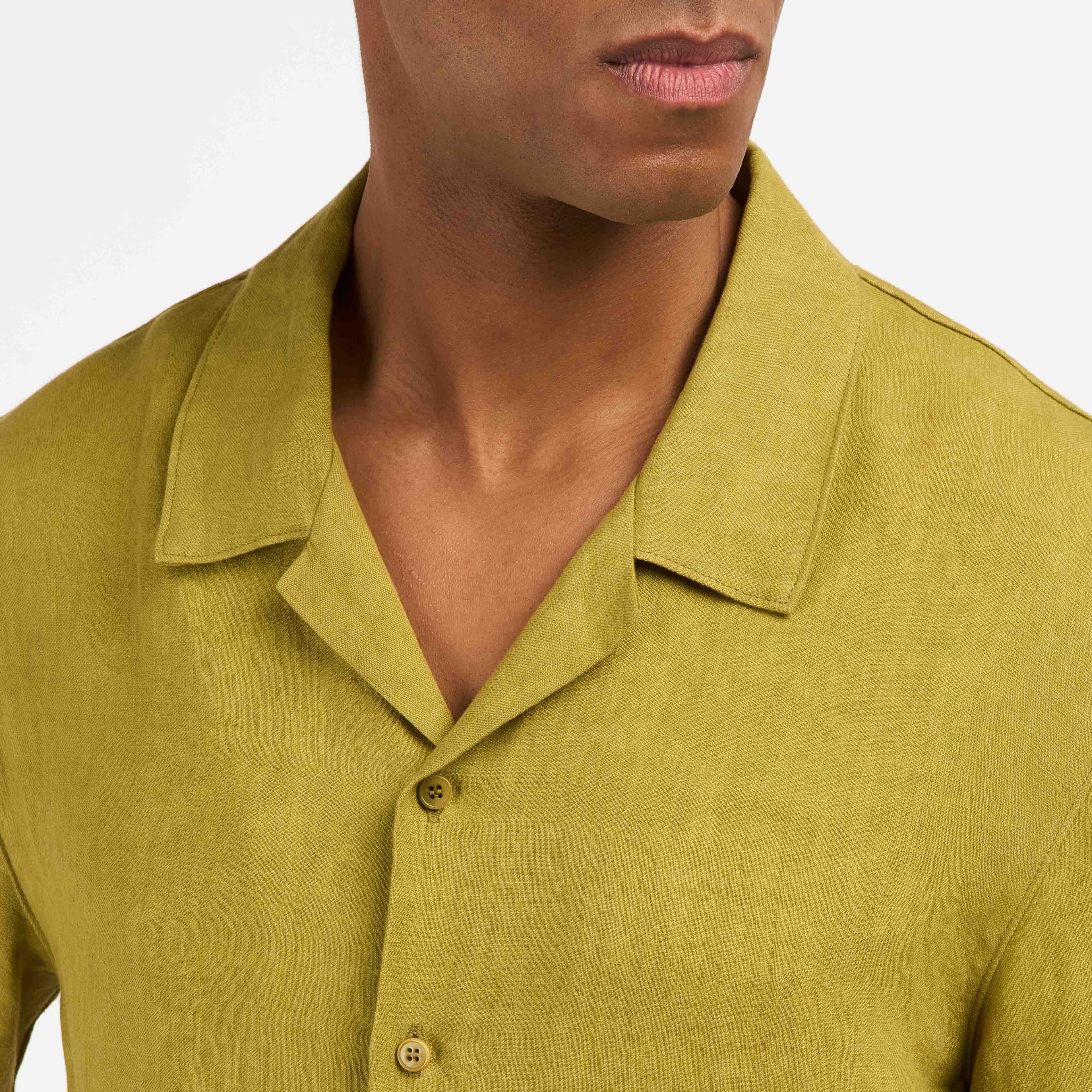 atelier-tuffery-anduze-chemisette-homme-droite-olive-en-lin image 6