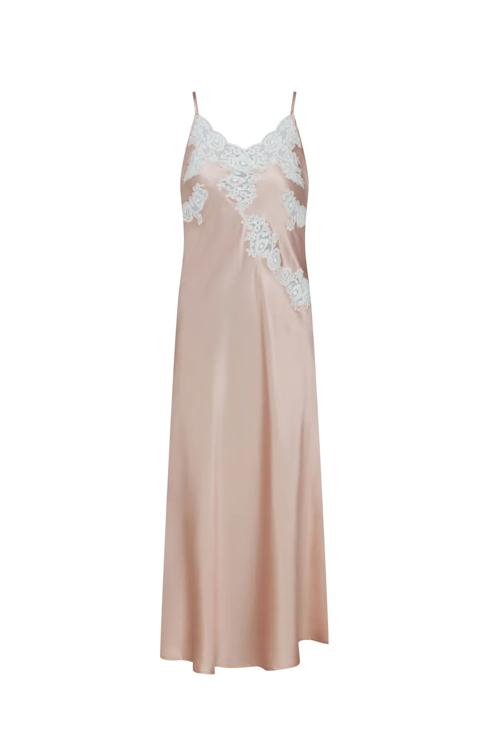 cadolle-chemise-de-nuit-longue-soie-rose-poudr-e image 1