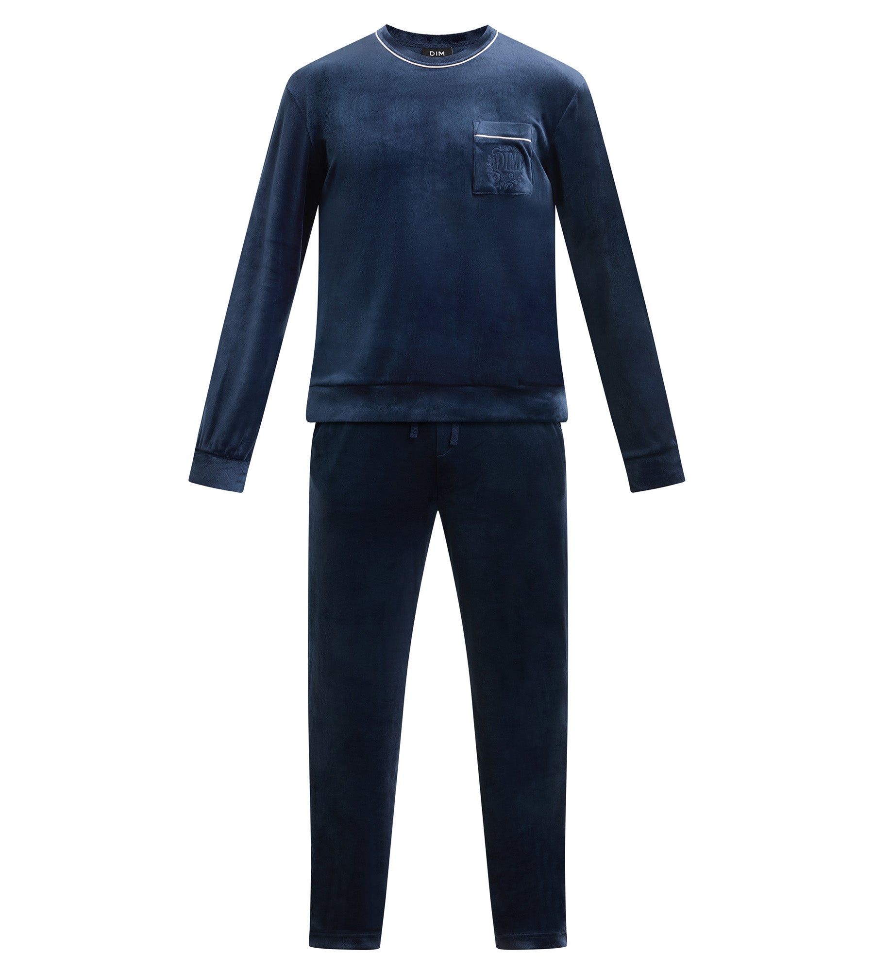 dim-chenille-haut-pyjama-homme-manches-longues-bleu-marine image 5