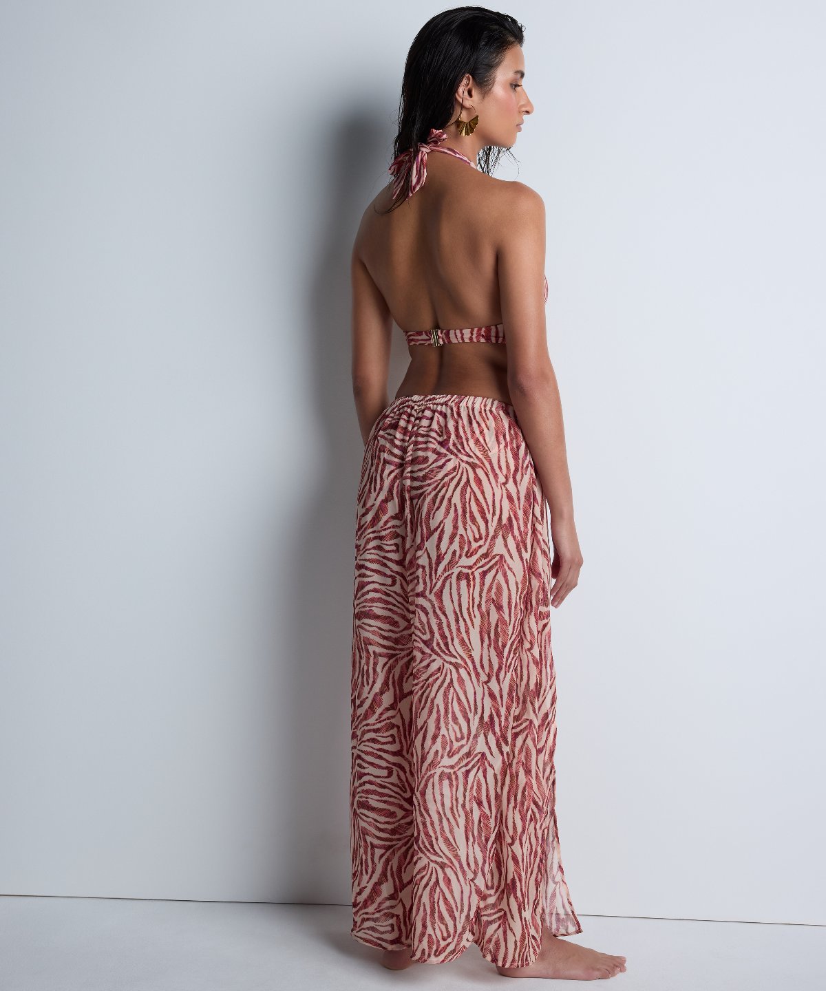 aubade-beach-walk-pantalon-voile-transparent-pink-tiger image 5