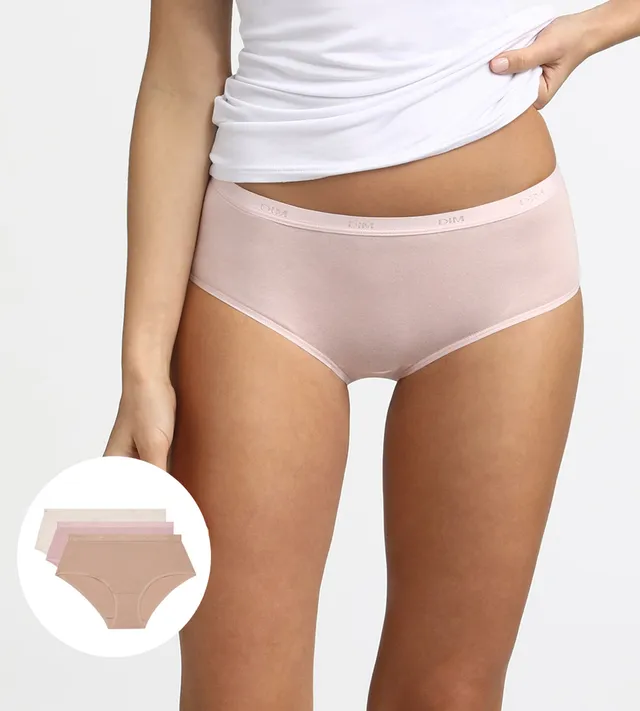 dim-les-pockets-coton-lot-de-3-boxers-femme-peau-rose-nacre image 1