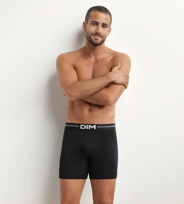 dim-icons-essentiel-boxer-homme-coton-modal-noir-coutures-plates image 1