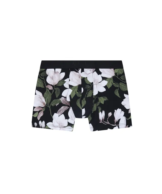 aubade-homme-boxer-magnolia-noir-floral-coton-bio image 1