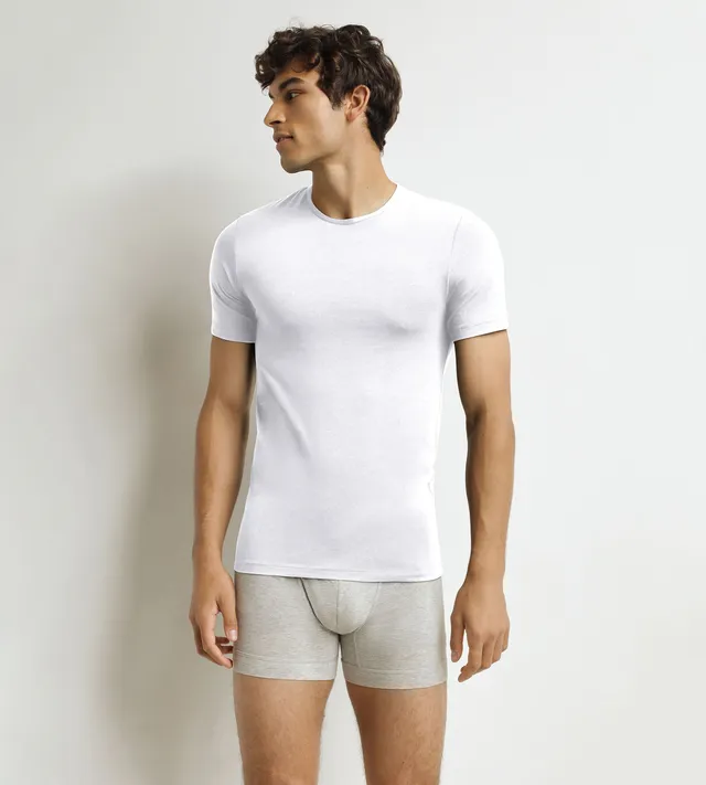 dim-thermal-t-shirt-homme-manches-courtes-blanc image 1