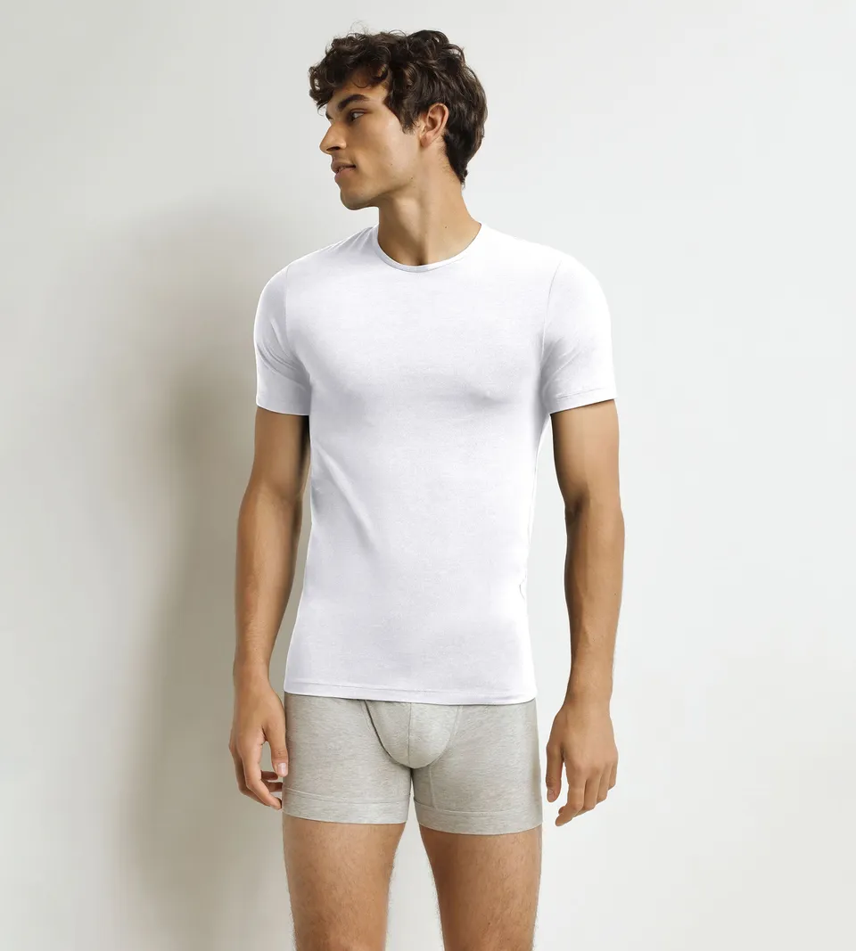dim-thermal-t-shirt-homme-manches-courtes-blanc image 1