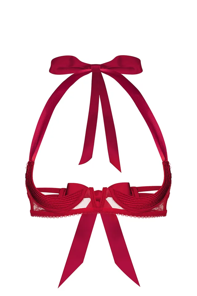 cadolle-soutien-gorge-sein-nu-satin-rouge-nouer image 1