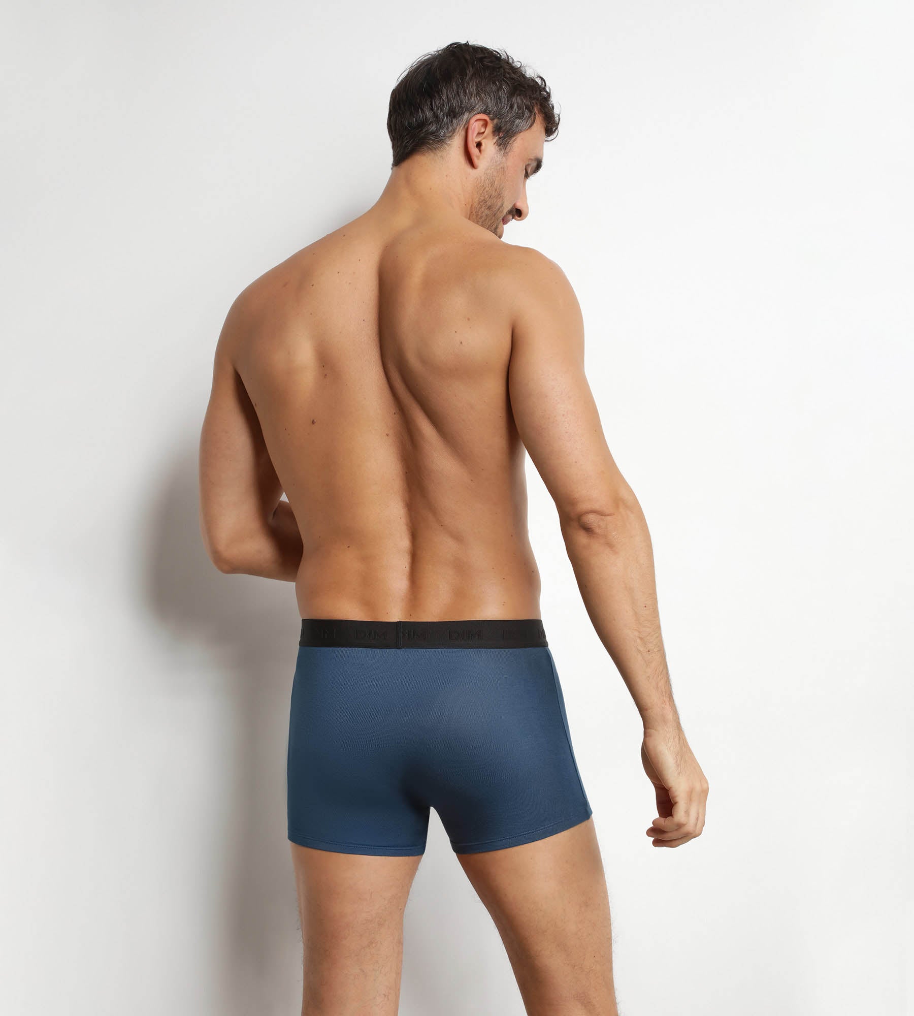 dim-smart-boxer-homme-en-coton-modal-piqu-bleu-fjord image 2