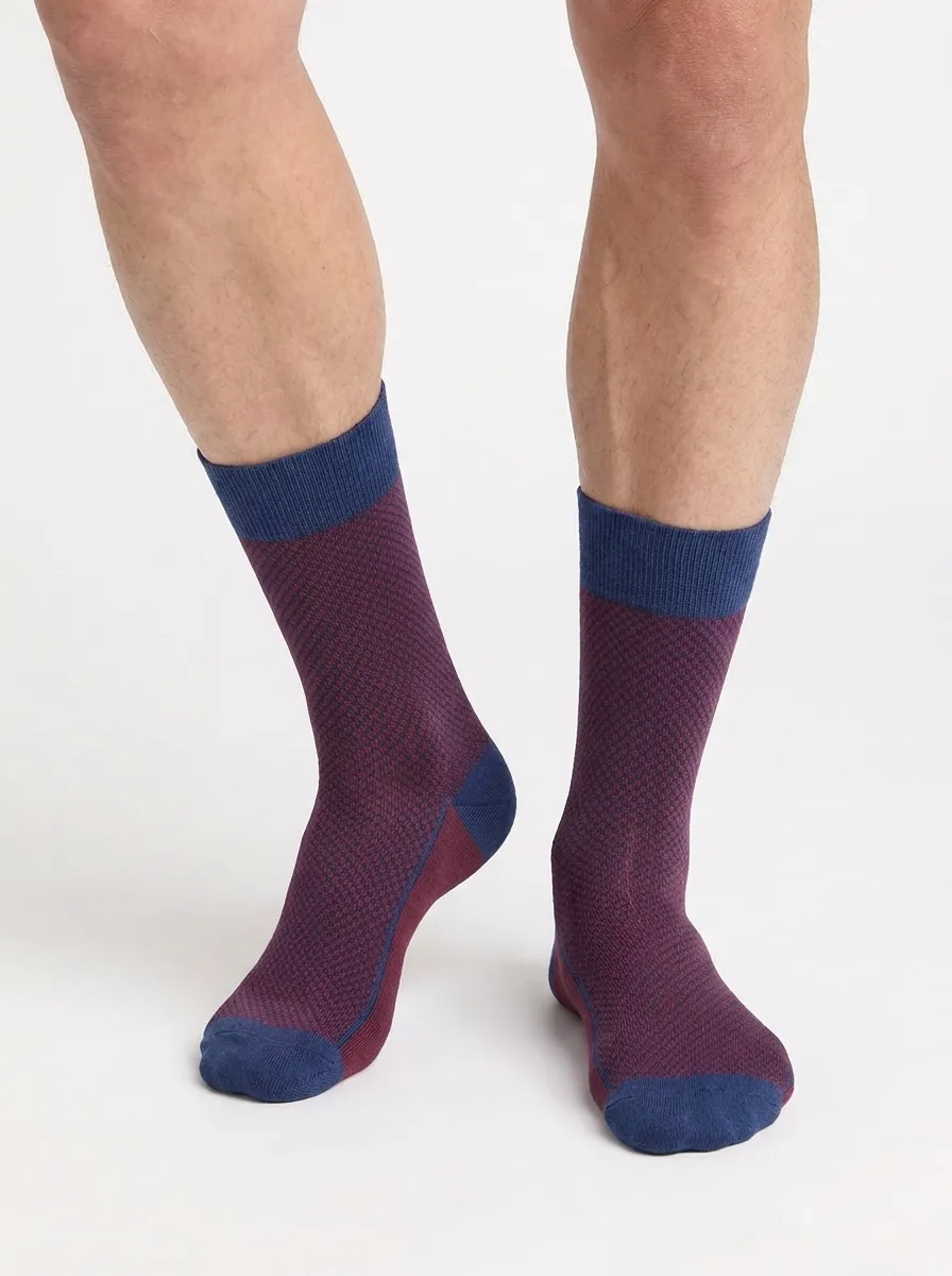 dim-la-mode-chaussettes-homme-coton-rouge-grenat image 1