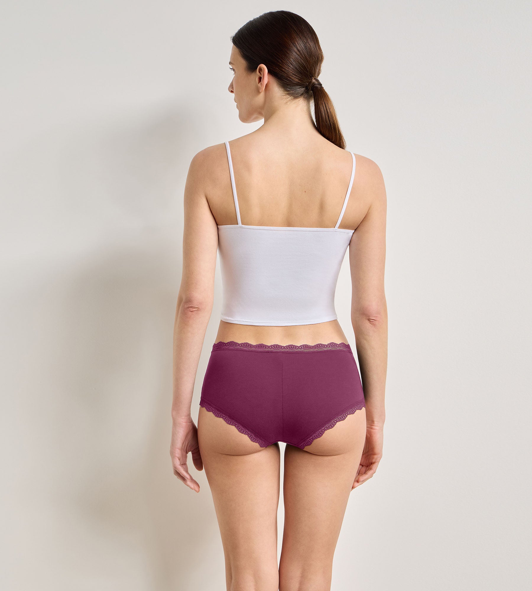 dim-daily-coton-dentelle-lot-de-2-shortys-femme-rose-meraude image 2