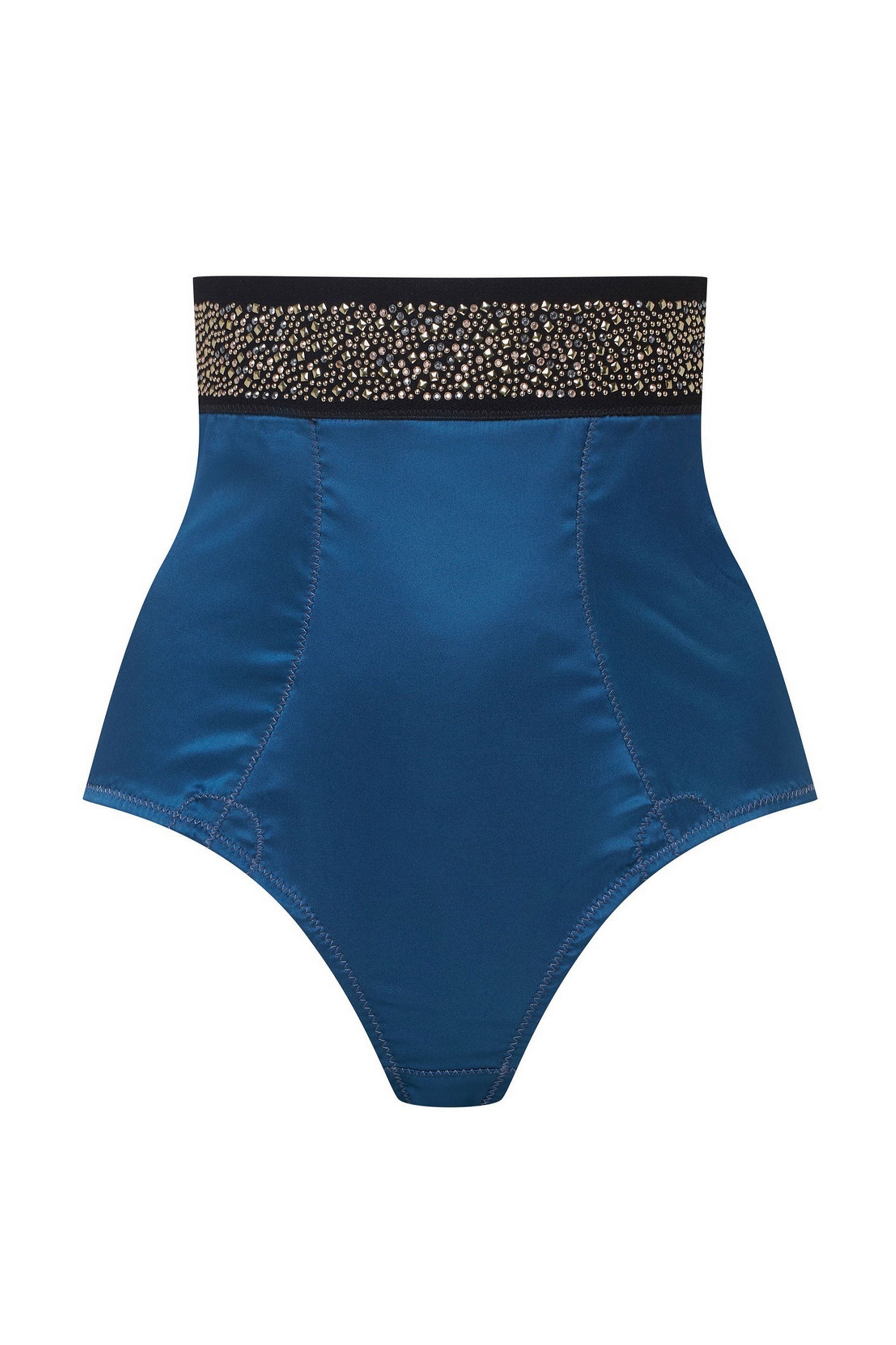 cadolle-gina-culotte-taille-haute-satin-et-strass image 1