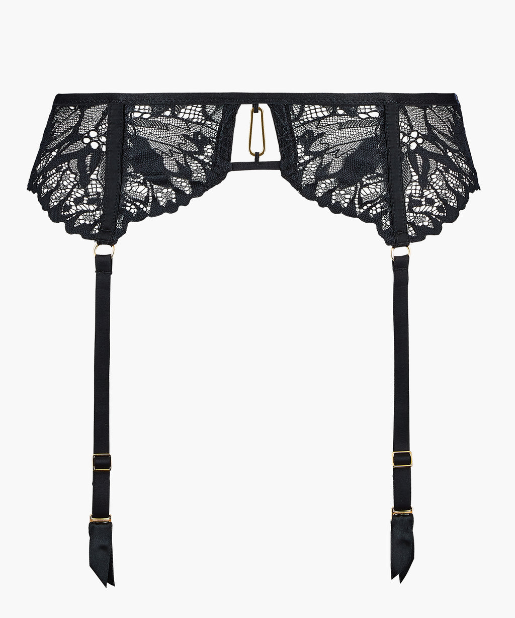 aubade-flowermania-porte-jarretelles-noir image 1