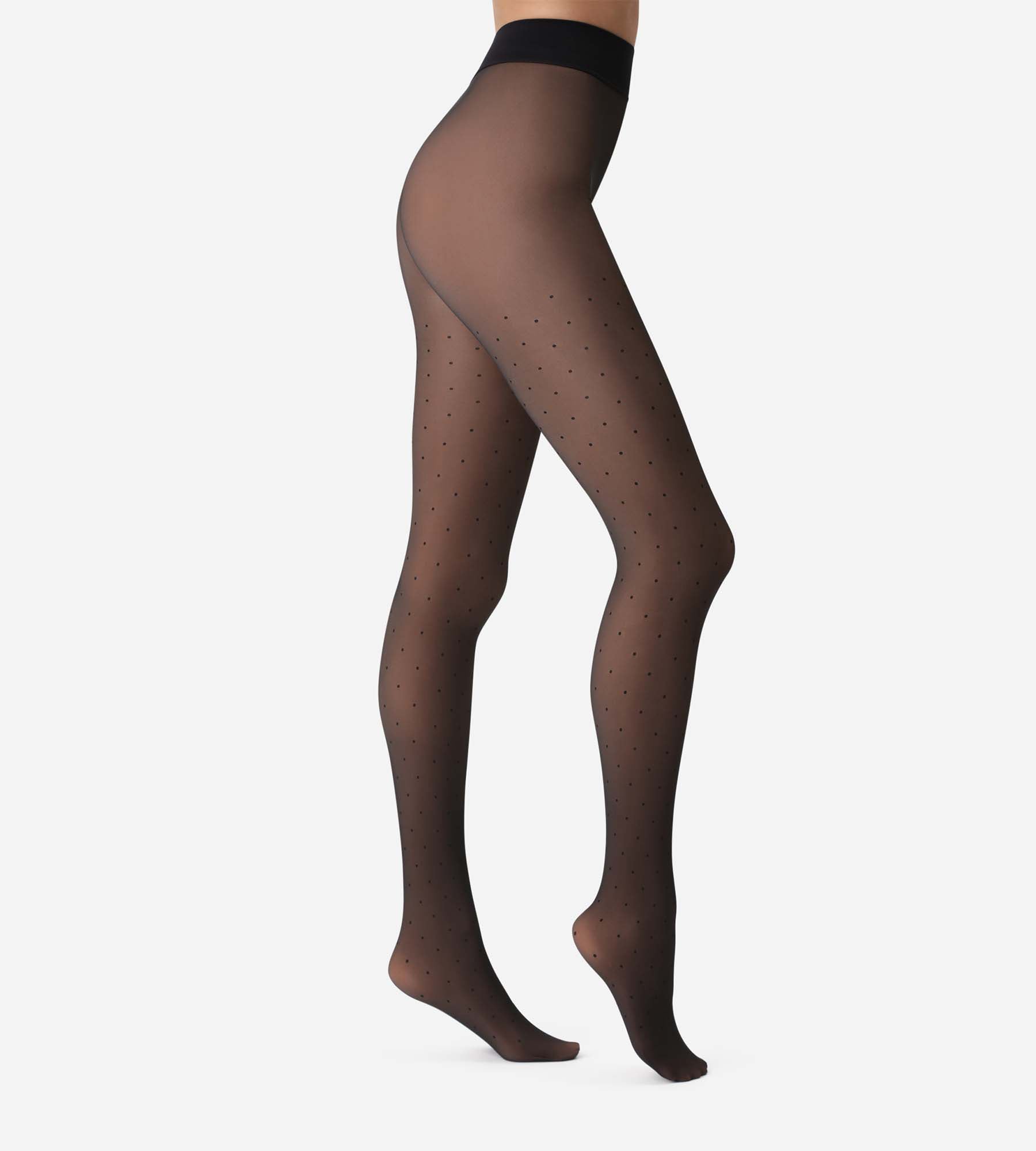 dim-thermo-80d-collant-chaud-transparent-petits-pois-noir image 2