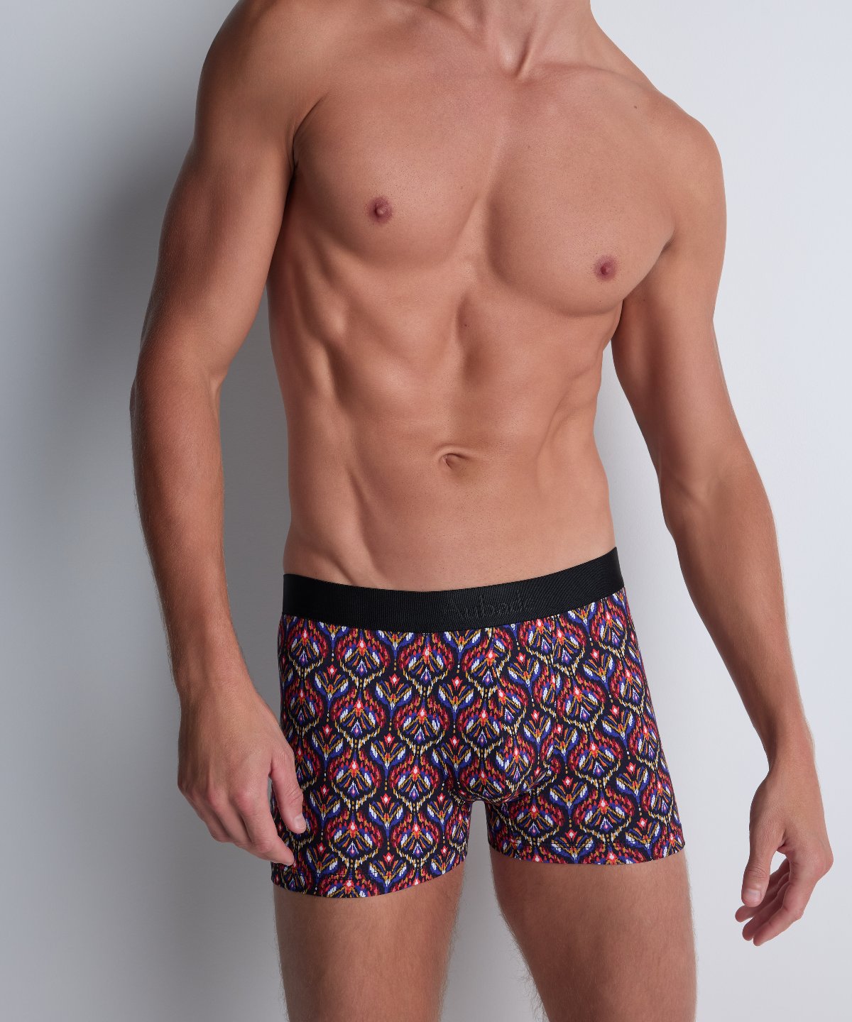 aubade-homme-boxer-ikats-coton-modal-extensible-motif-g-om-trique-color-coupe-se image 3