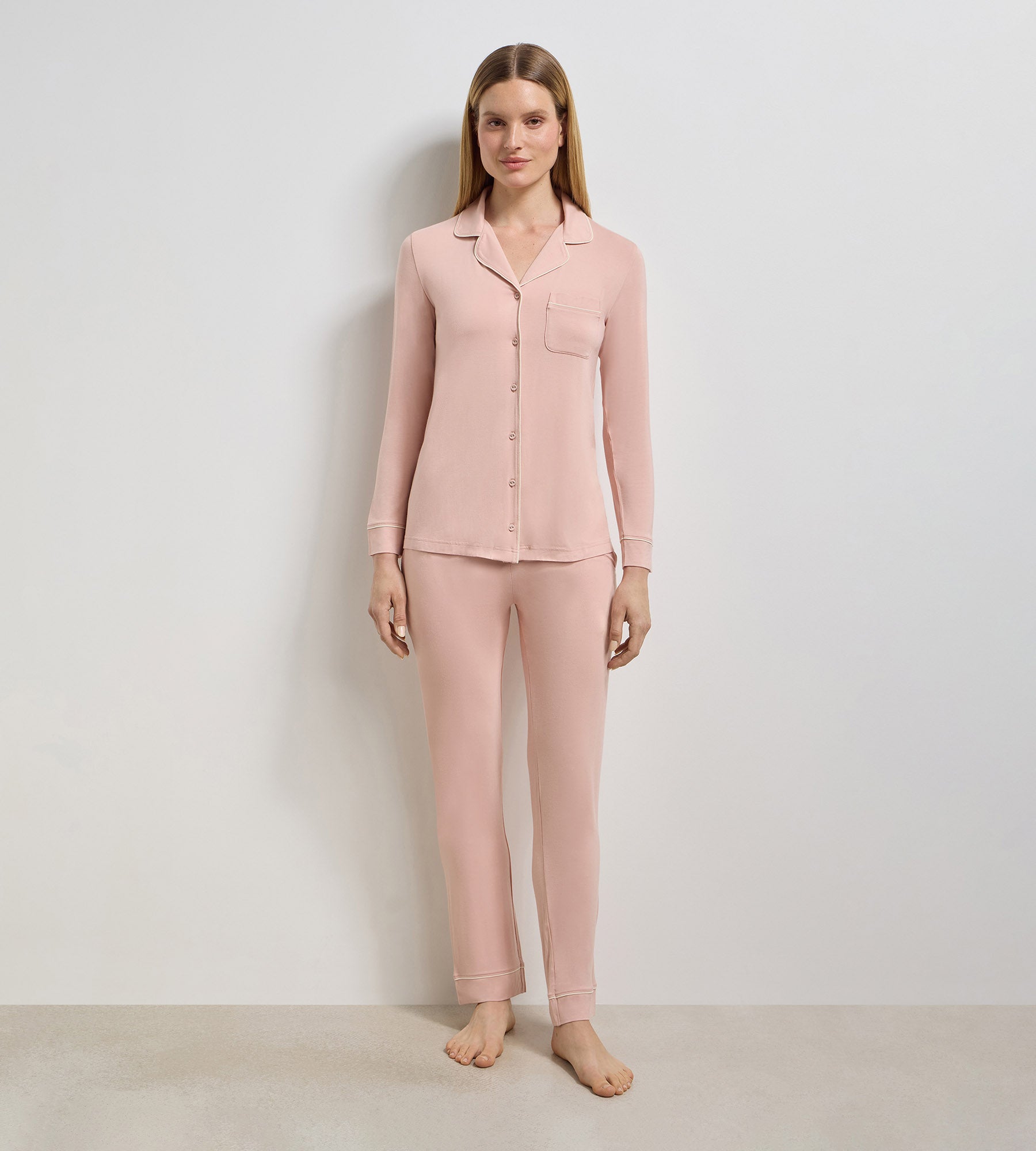 dim-pantalon-droit-en-viscose-lastique-soft-blush-rose image 1