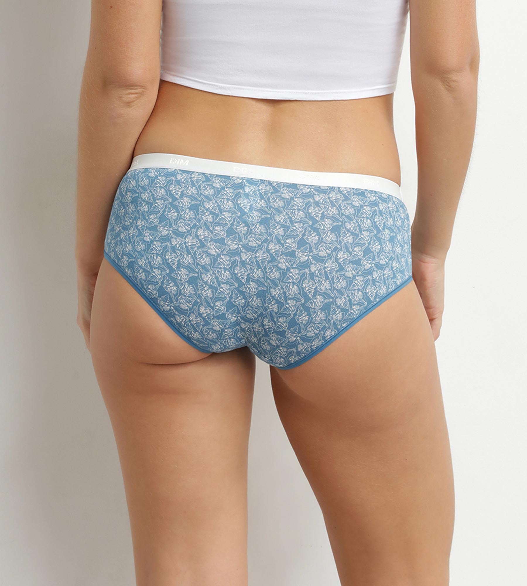dim-les-pockets-lot-de-5-boxers-femme-coton-stretch-imprim-s-marins image 2